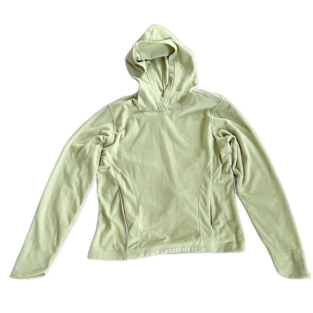 Gorpcore Outdoors Hiking Layering Yellow-Green Fleece Royal Robbins Hoodie ~ S